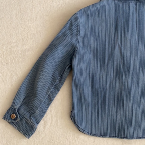 {VTG} Billy the Kid | Permanent Press Retro Snap Button Front Western Shirt Blue - Picture 14 of 16